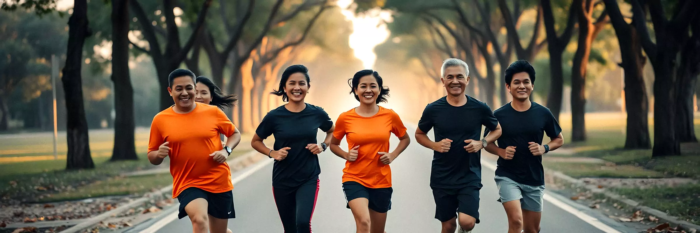 Members on the Saturday community run at sunrise